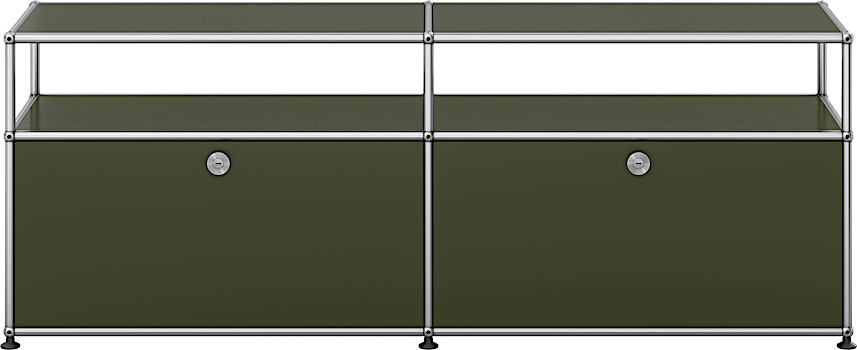 USM Haller - Lowboard 2x2 - 2 Klappen und Aufbau - Limited Edition Olivgrün - 1