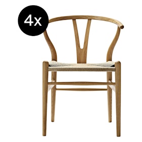 Carl Hansen & Søn - 4er Set CH24 Y Wishbone Stuhl - Eiche geölt - Geflecht natur Carl Hansen & Søn - 4er Set CH24 Y Wishbone Stuhl - Eiche geölt - Geflecht natur